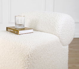 Atelier Del Sofa Monlik Kürk - Puf de Piel Sintética Blanco
